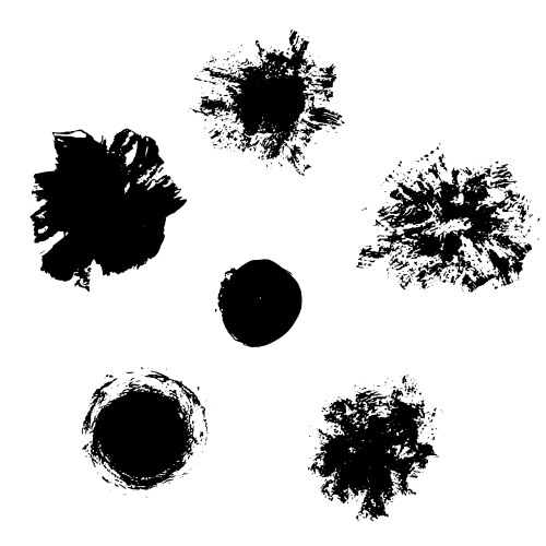 brush strokes exploding blobs burst blots vector