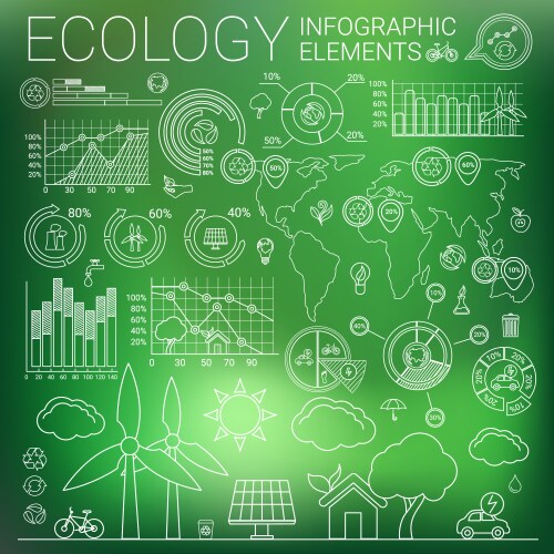 Green ecology and environment icon set in format Vector Image