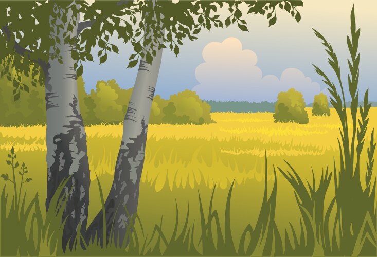 Dense Jungle Landscape Background Royalty Free Vector Image