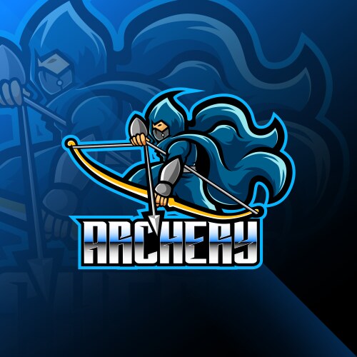 Archery esport mascot logo design Vector Image
