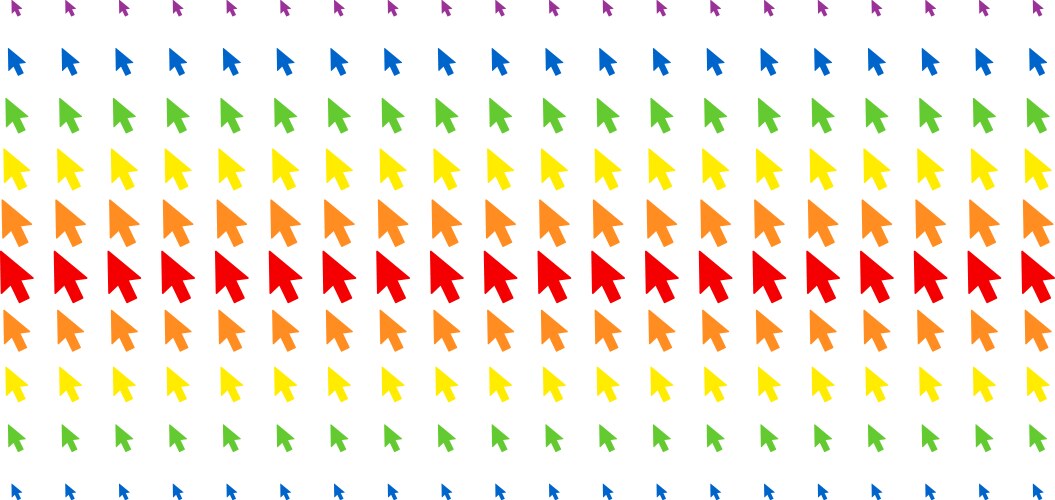 Mouse cursor shape halftone spectrum pattern vector image