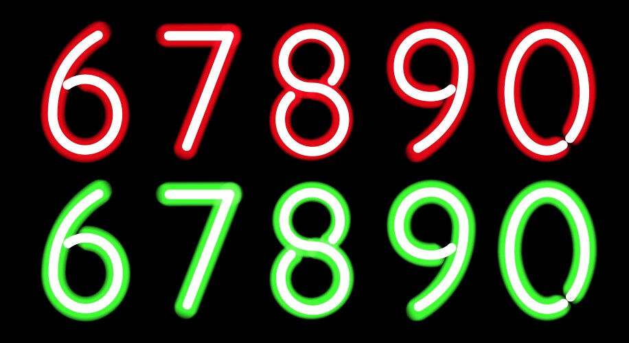 Neon numbers Royalty Free Vector Image - VectorStock