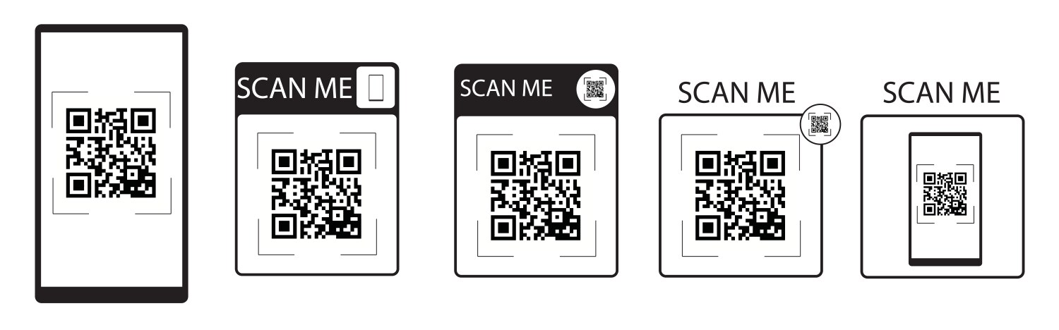 Qr code scan icon with smartphone me vector image