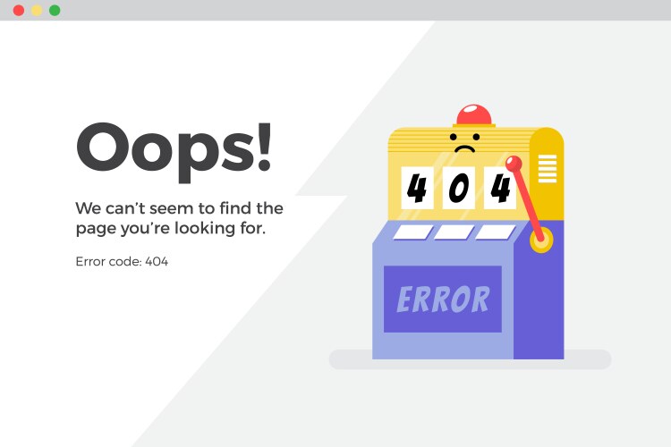 Error 404 unavailable web page file not found vector image