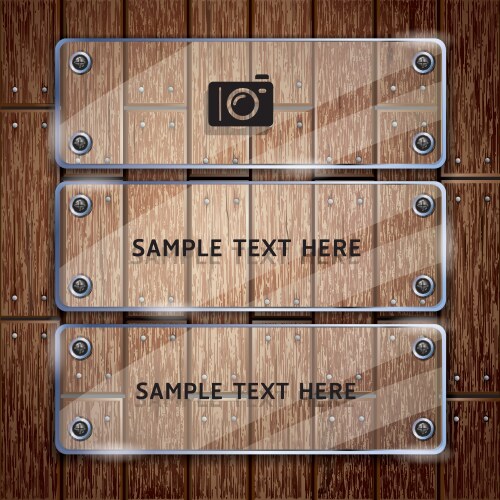 Glass frame and wooden Vector Image