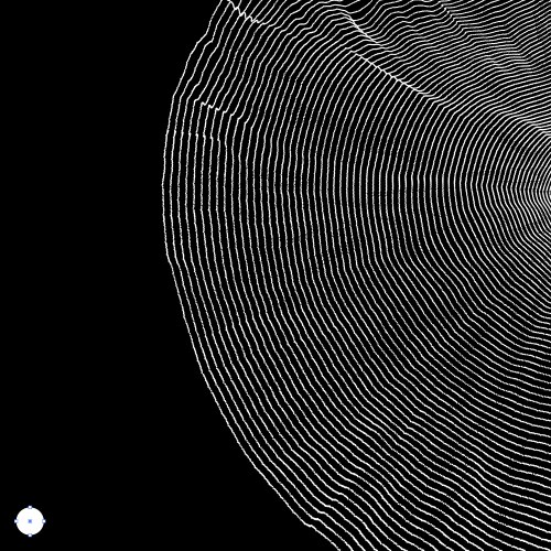 Array with dynamic particles 3d technology style vector image