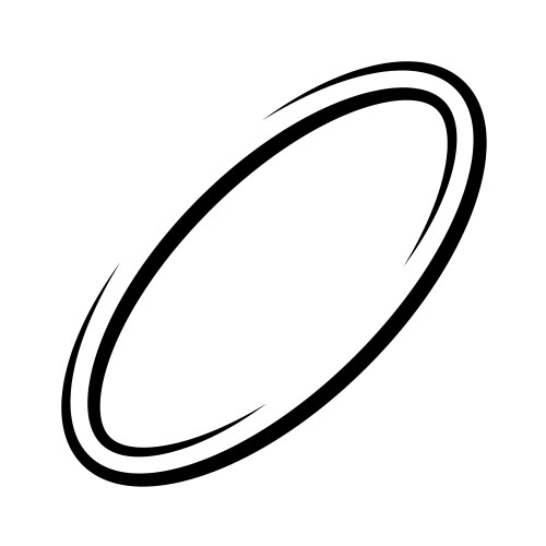 Letter o zero ring planet saturn swoosh oval icon vector image