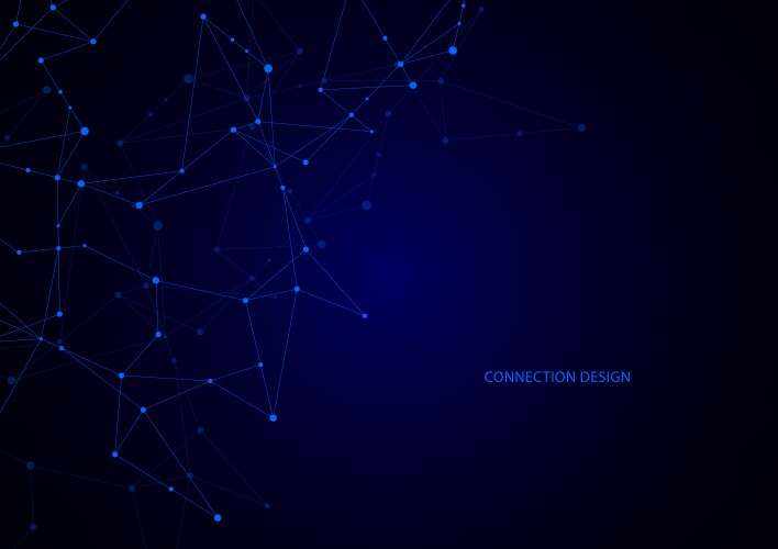 Abstract connection background with lines and dots vector image