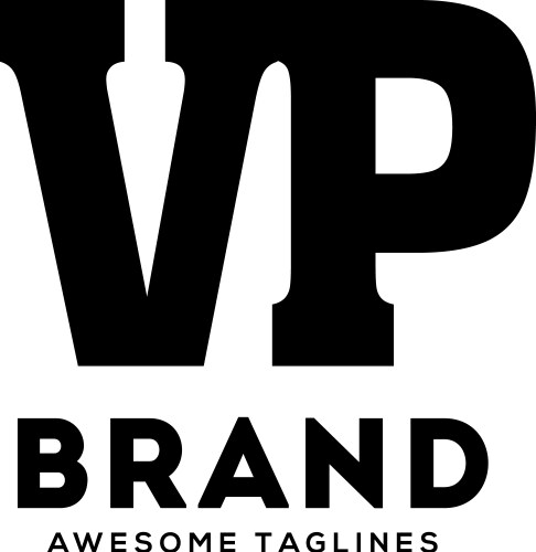 Vp letter monogram strong and bold logo Vector Image
