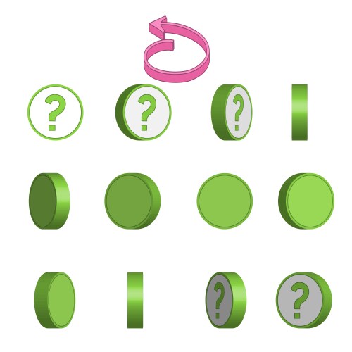 Question mark in circle rotation sequence sprite vector image