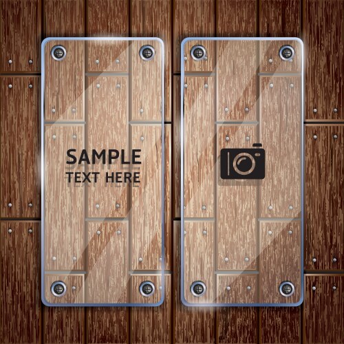 Glass frame and wooden Vector Image