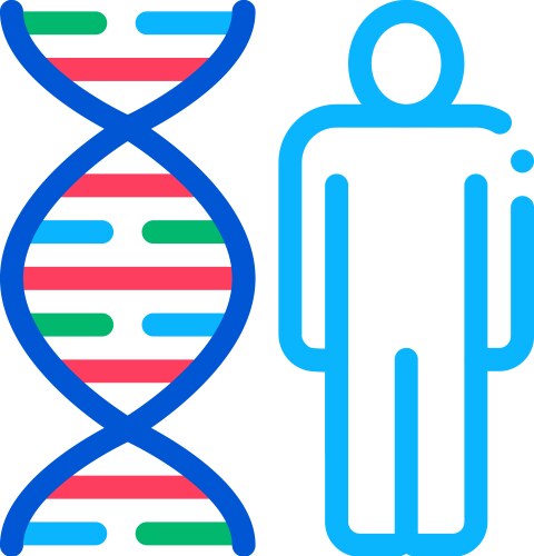 human and molecule dna icon outline vector image