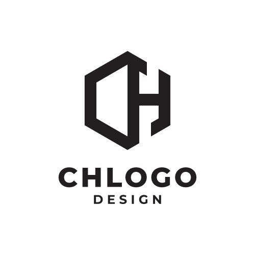 Initial letter ch hc hexagon logo design Vector Image