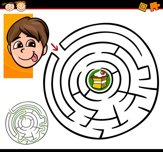 Cartoon maze or labyrinth game Royalty Free Vector Image
