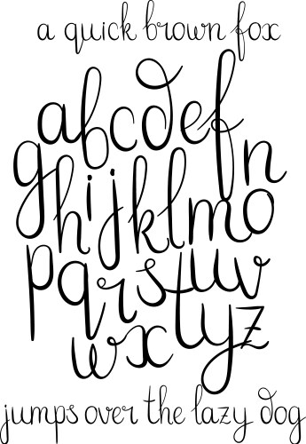 handwritten brushed alphabet vector image