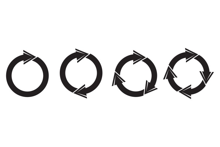 Arrow circle icons rotating symbols loop vector image
