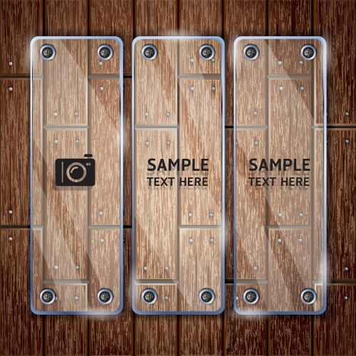 Glass frame and wooden Vector Image