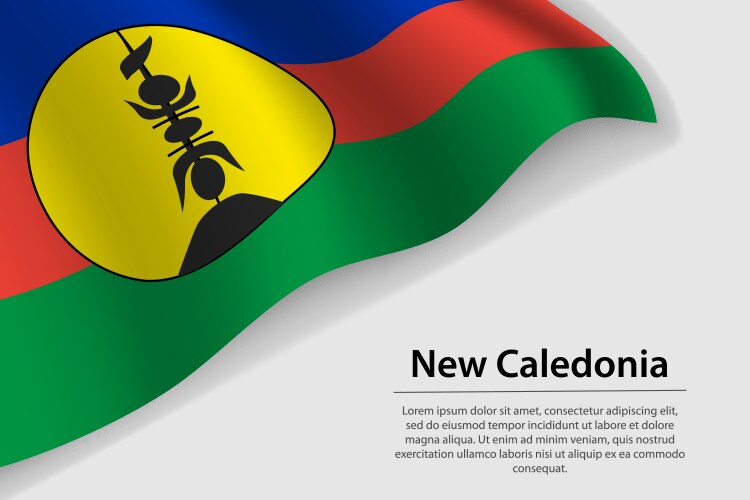 New Caledonia Flag on White Vector Image