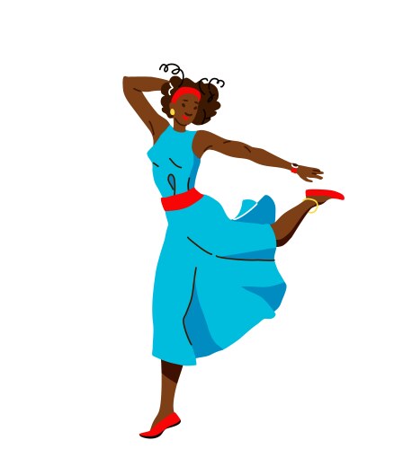 African american girl dance vector image