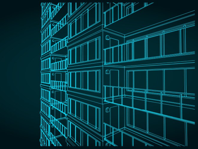 apartment building close up vector