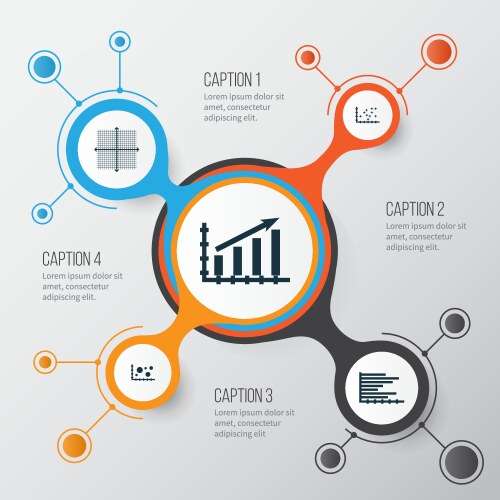 Set of graphs diagrams and statistics icons vector image