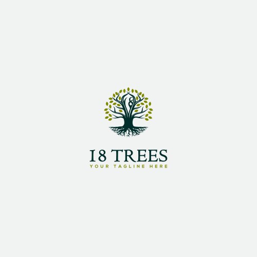Abstract vibrant tree logo design root – Royalty-Free Vector | VectorStock