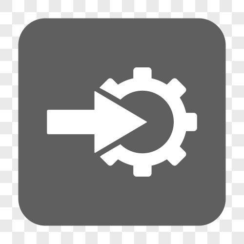 Cog integration rounded square button vector image