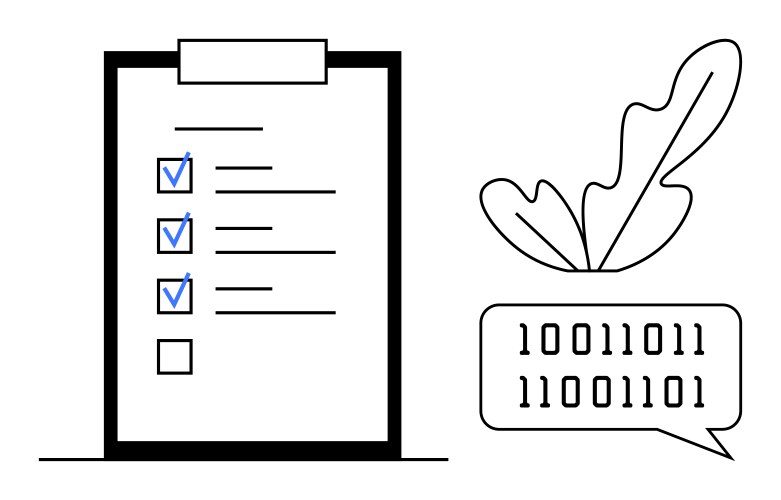 Digital checklist with binary code vector image