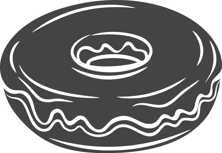 Donut icon in retro style vector image