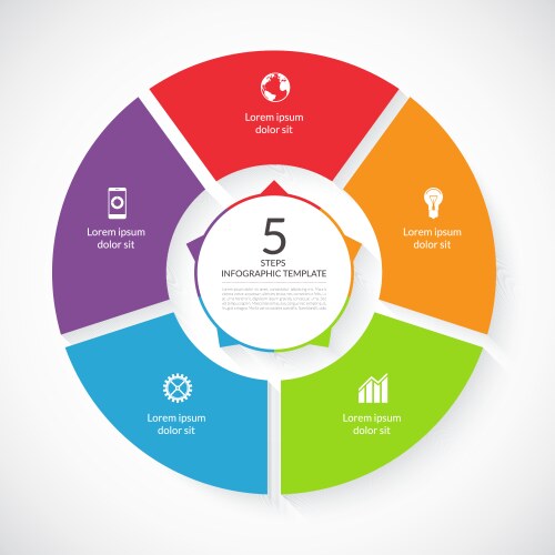 Flat style pie chart circle infographic template Vector Image