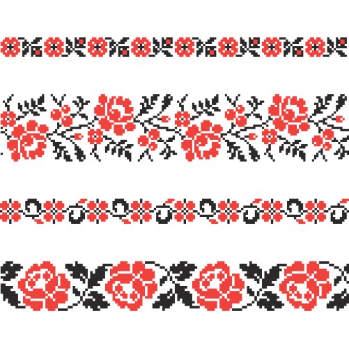 Ukrainian Embroidery Patterns Vector Image