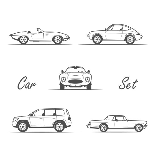 Vintage Car Collection Vector Image