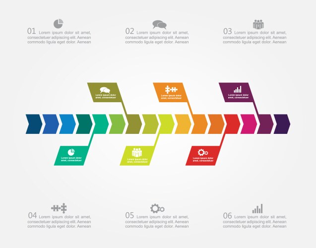 Arrows timeline infographic diagram chart Vector Image