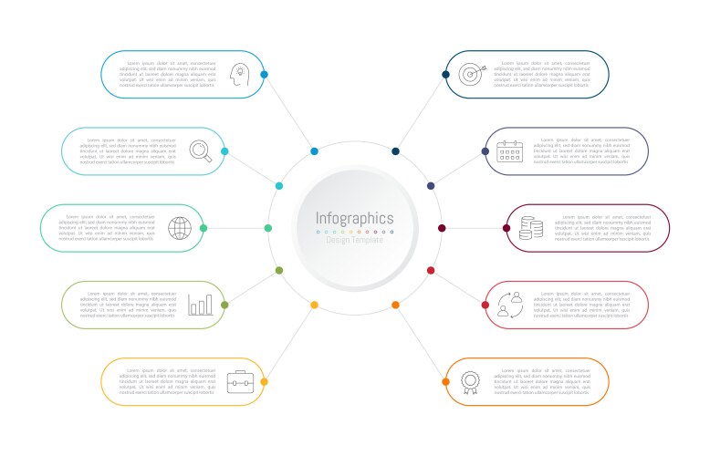 Infographic 10 options design elements Royalty Free Vector