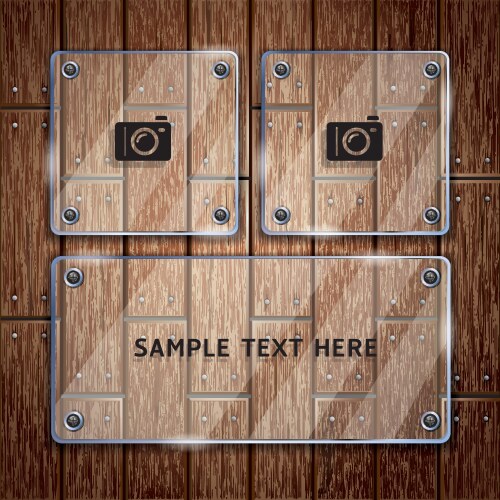 Glass frame and wooden Vector Image