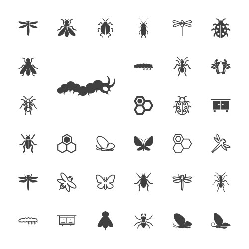 33 insect icons vector image