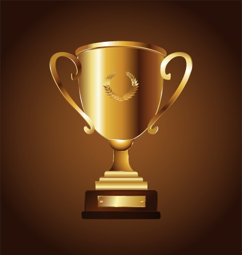 Golden trophy gold cup award realistic Royalty Free Vector