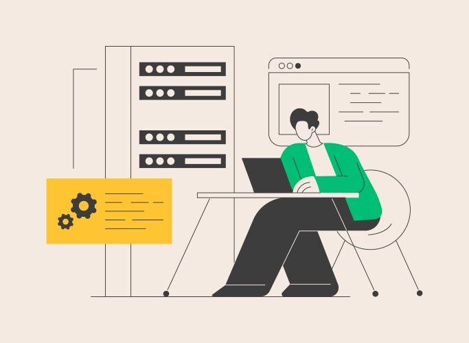 Php and mysql development abstract concept vector image
