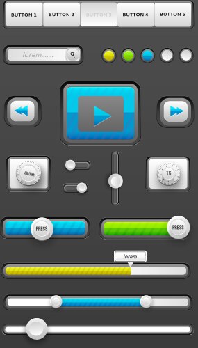 UI Element Collection - Web Interface vektorbild