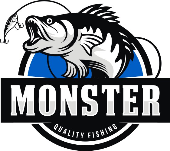 Vintage Fishing Badges & Logos Vector Image