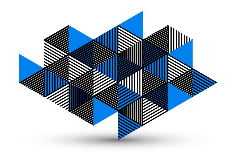 Blue abstract geometric background with cubes Vector Image