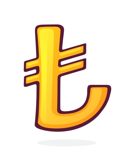 golden lira sign turkish currency symbol vector