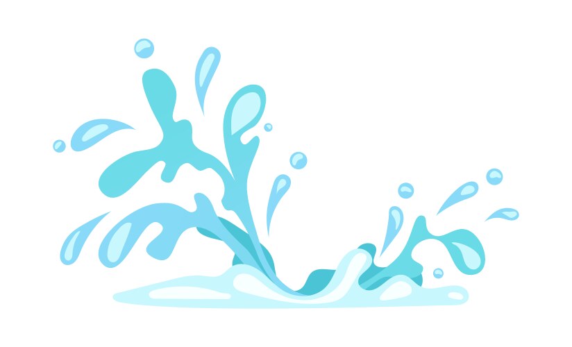 Fresh water effect with splashes dynamic and drops vector image