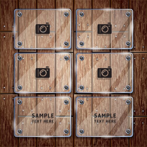 Glass frame and wooden Vector Image