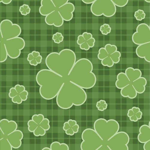 Saint Patricks Day Shamrock Seamless Pattern Vector Image