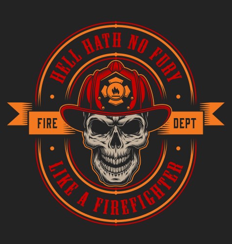 Vintage Firefighter Emblem Vector Image