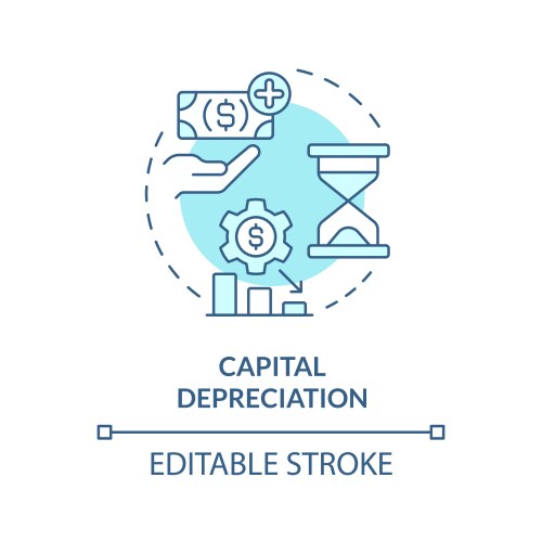 capital depreciation soft blue concept icon vector image