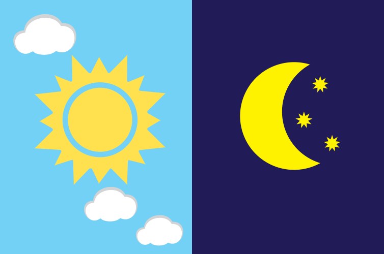 Day and Night Sun Moon Vector Image