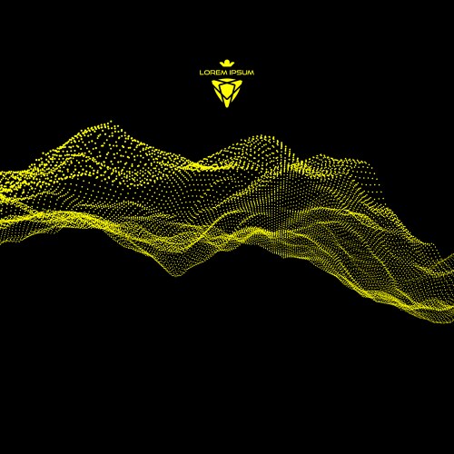 Array with dynamic emitted particles grid vector image