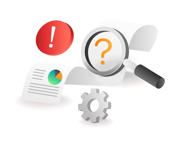 Flat isometric concept data question mark is empty vector image